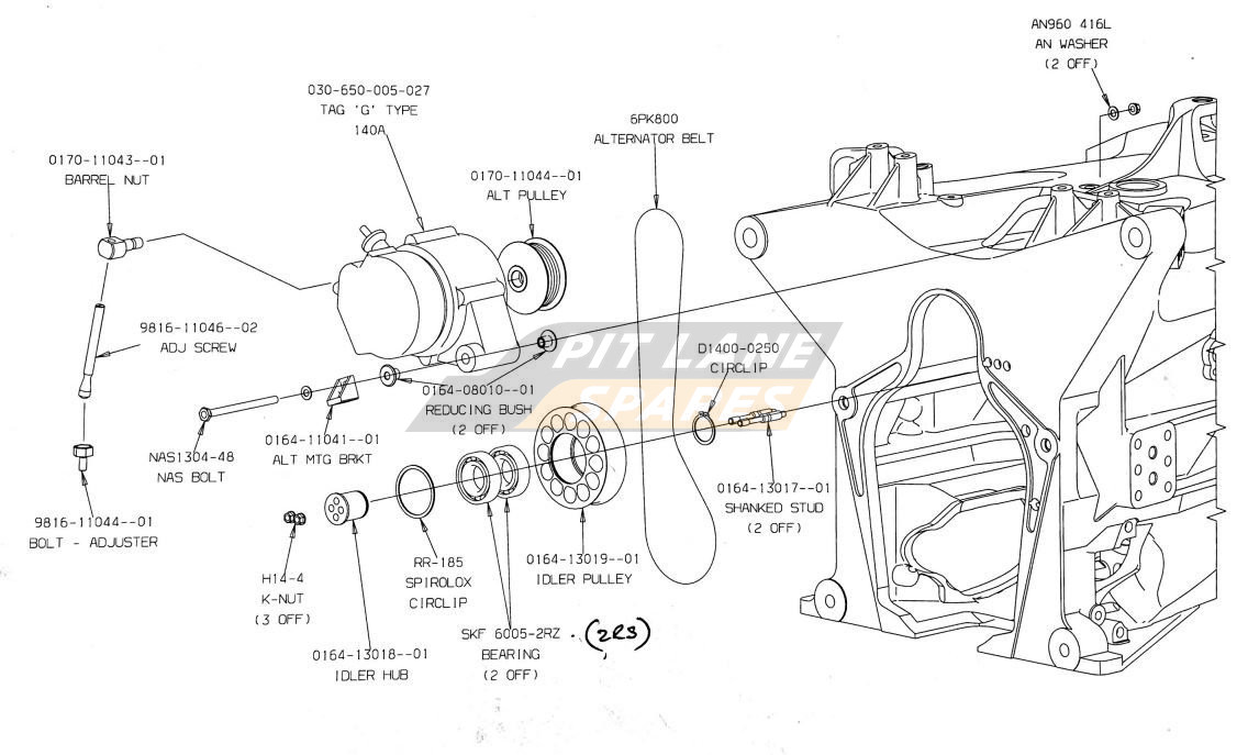 TAG G TYPE ALTERNATOR PARTS (AER) Diagram